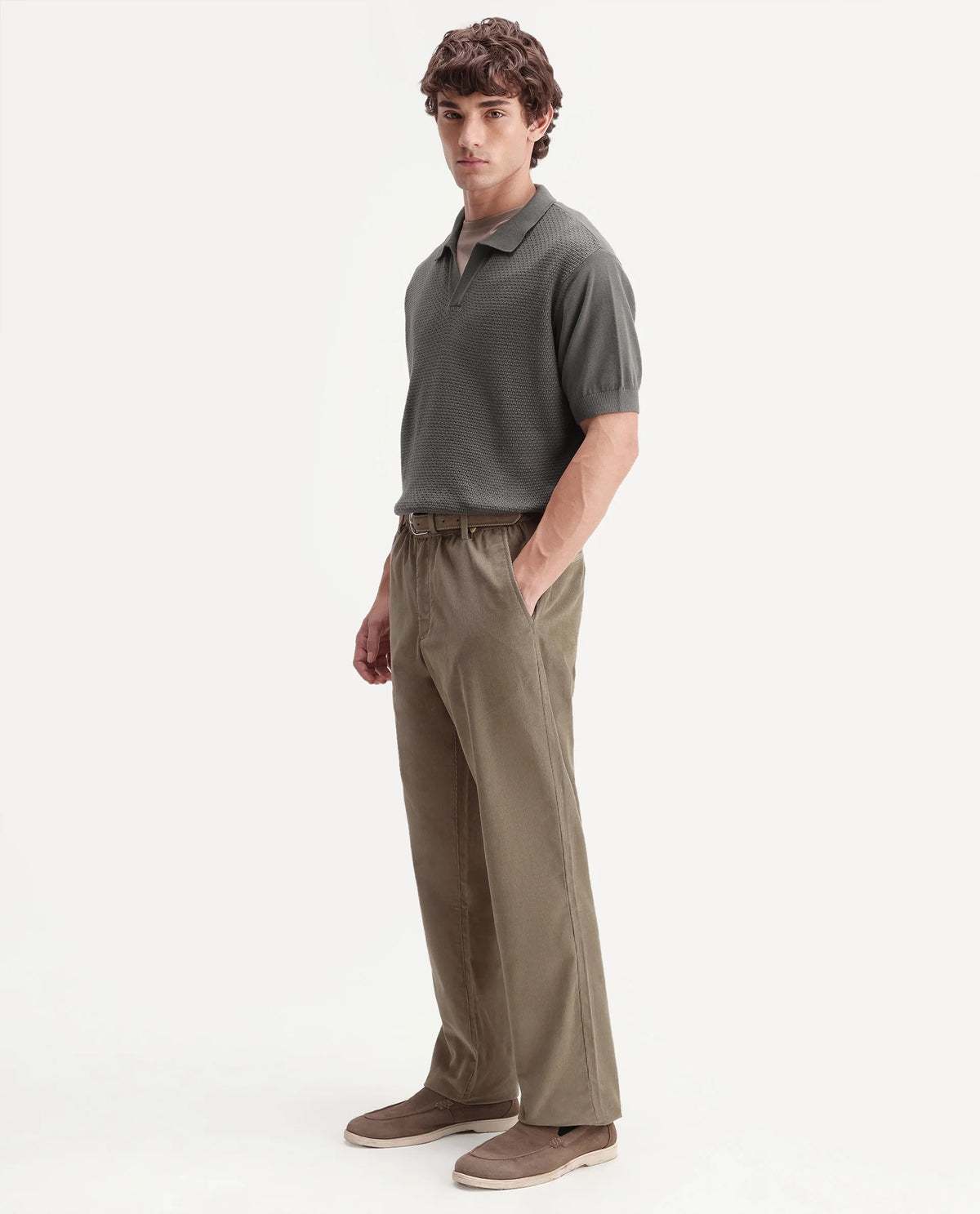 Rare Rabbit Men's Chant-B Dark Beige Cotton Straight Fit Regular Length Trouser