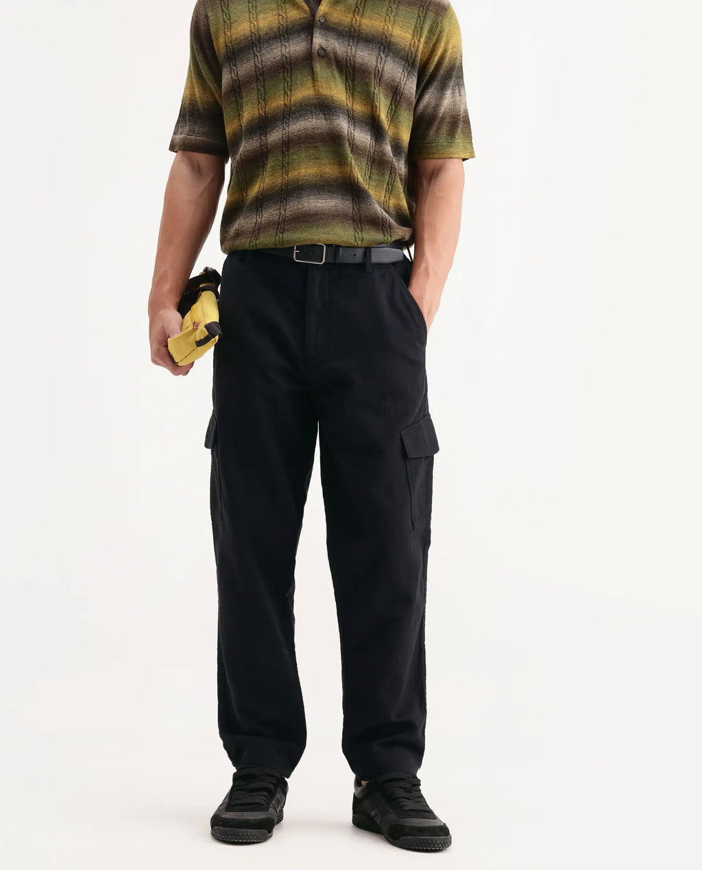 Rare Rabbit Men's Presso-Aw26 Black Cotton Fabric Regular Fit Plain Trouser