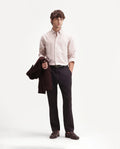 Rare Rabbit Men's Travel-Aw26 Dark Maroon Polyester Blend Fabric Regular Fit Plain Trouser