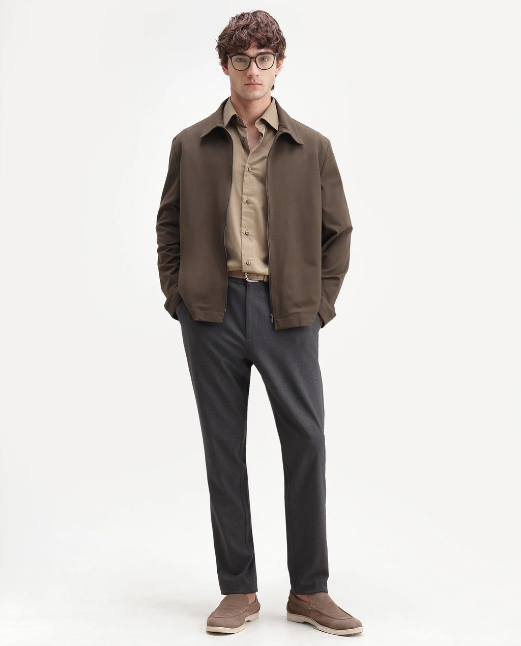Rare Rabbit Men's Travel-Aw26 Grey Polyester Blend Fabric Regular Fit Plain Trouser