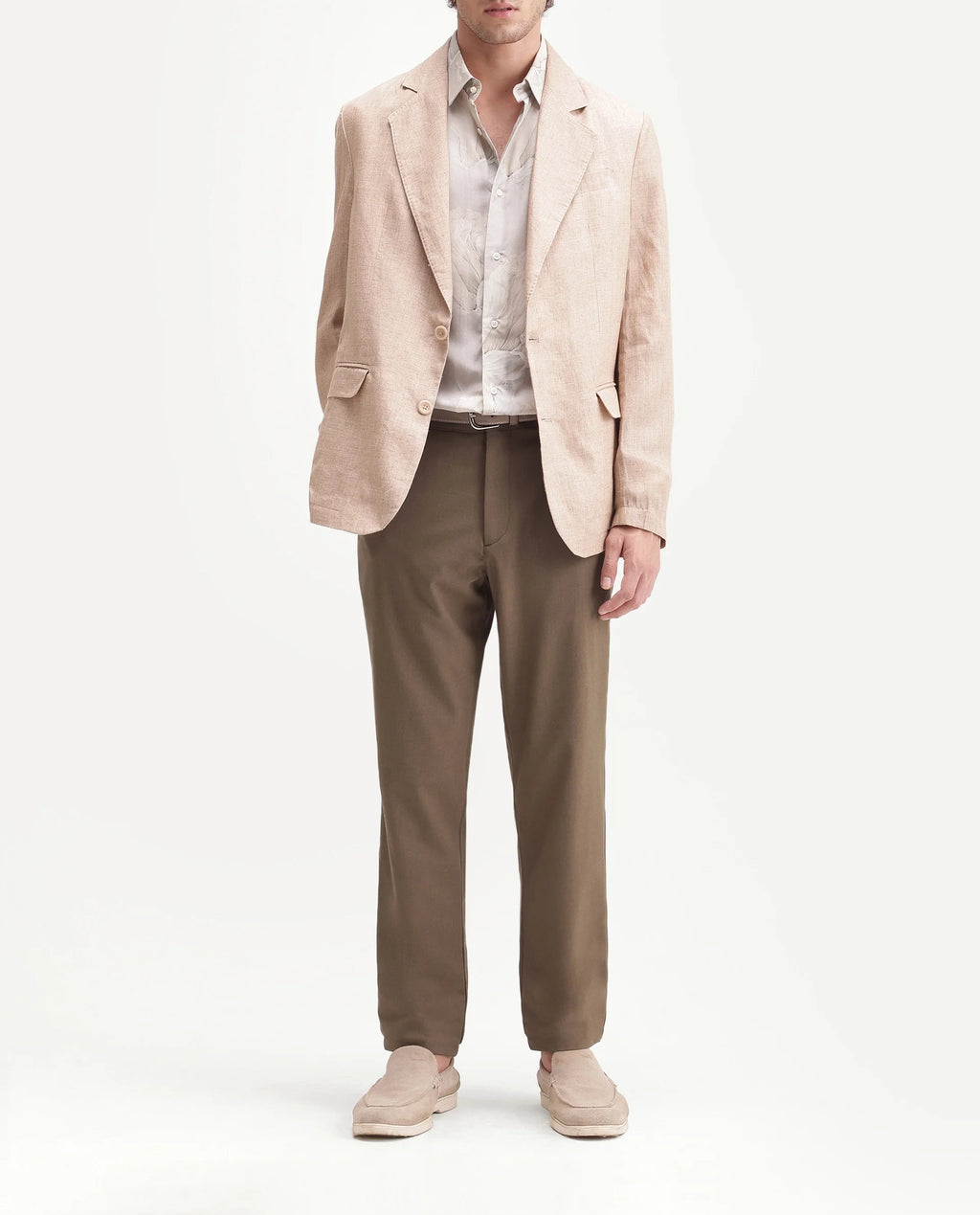 Rare Rabbit Men's Driver-Aw26 Light Khaki Polyester Blend Fabric Regular Fit Plain Trouser