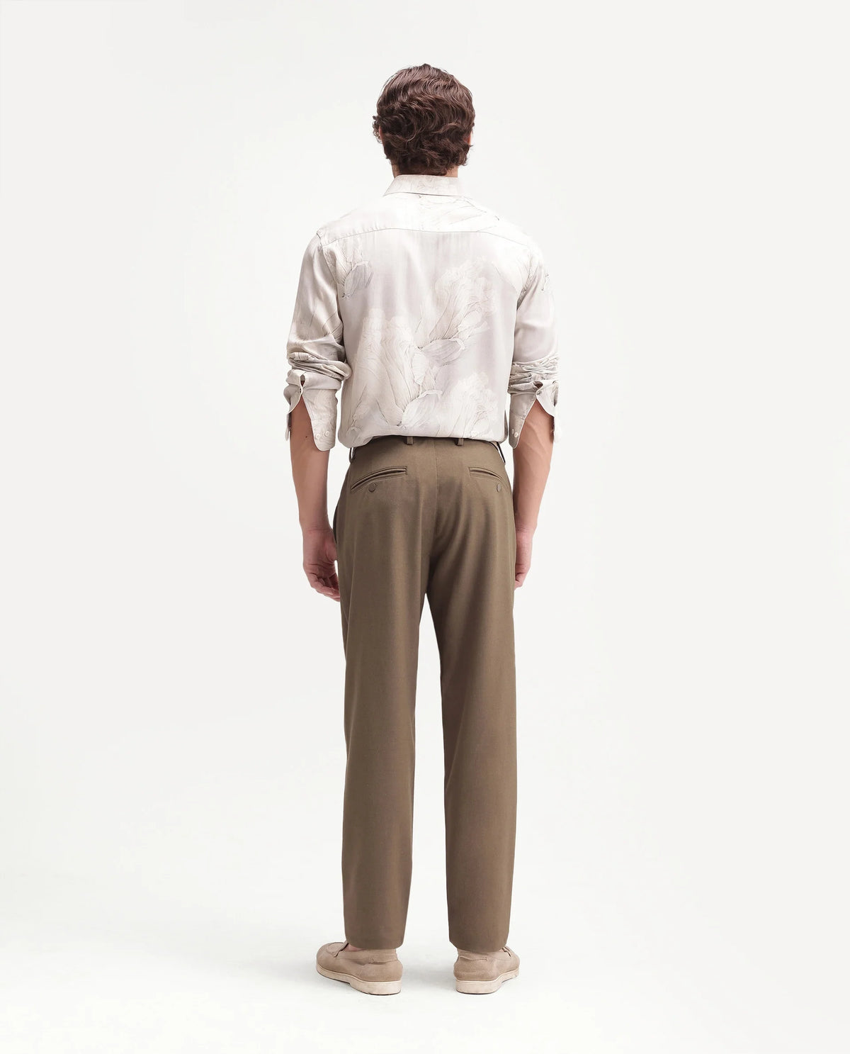 Rare Rabbit Men's Driver-Aw26 Light Khaki Polyester Blend Fabric Regular Fit Plain Trouser