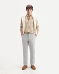 Rare Rabbit Men's Driver-Aw26 Pastel Blue Polyester Blend Fabric Regular Fit Plain Trouser