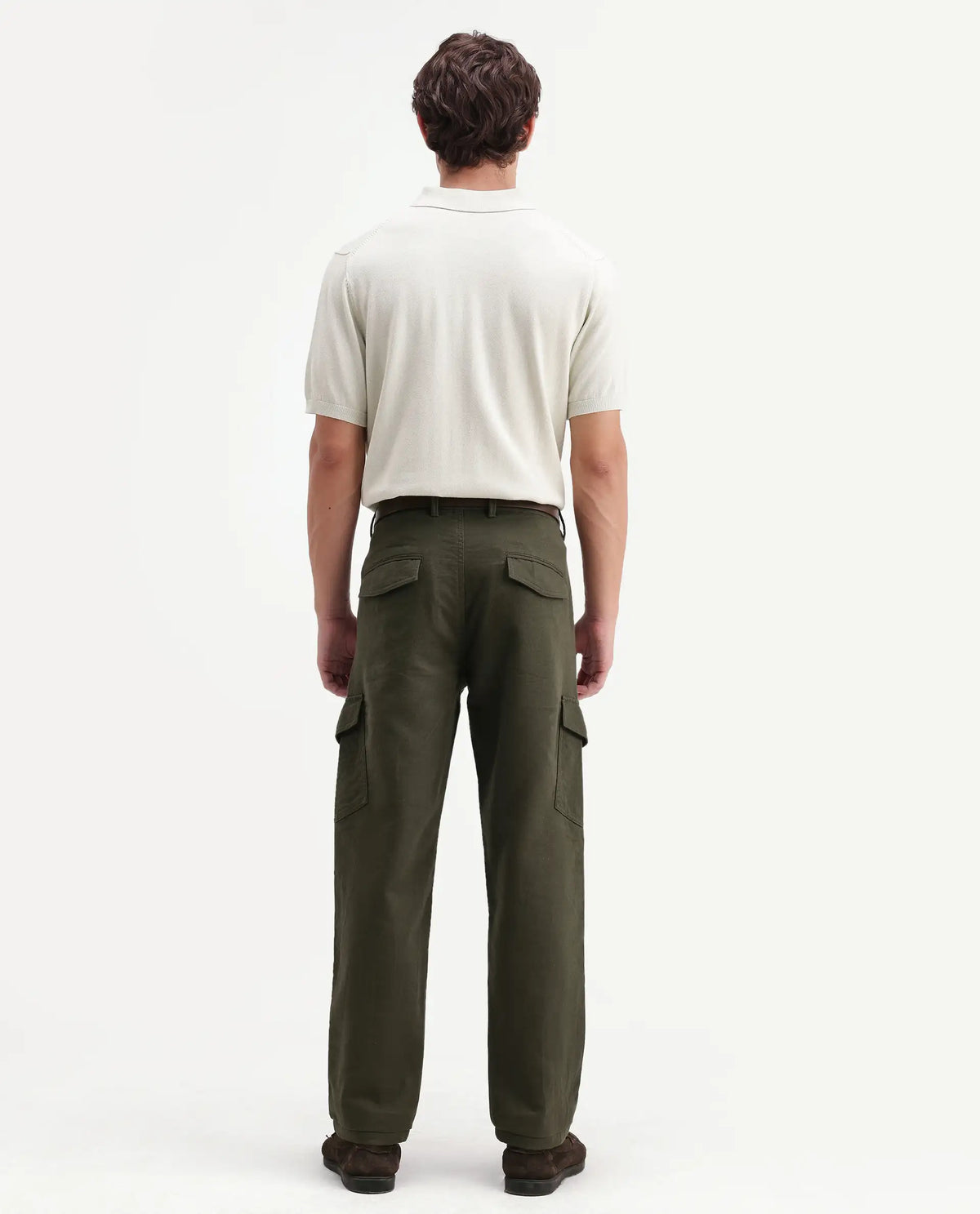 Rare Rabbit Men's Presso-Aw26 Olive Cotton Fabric Regular Fit Plain Cargo Trouser