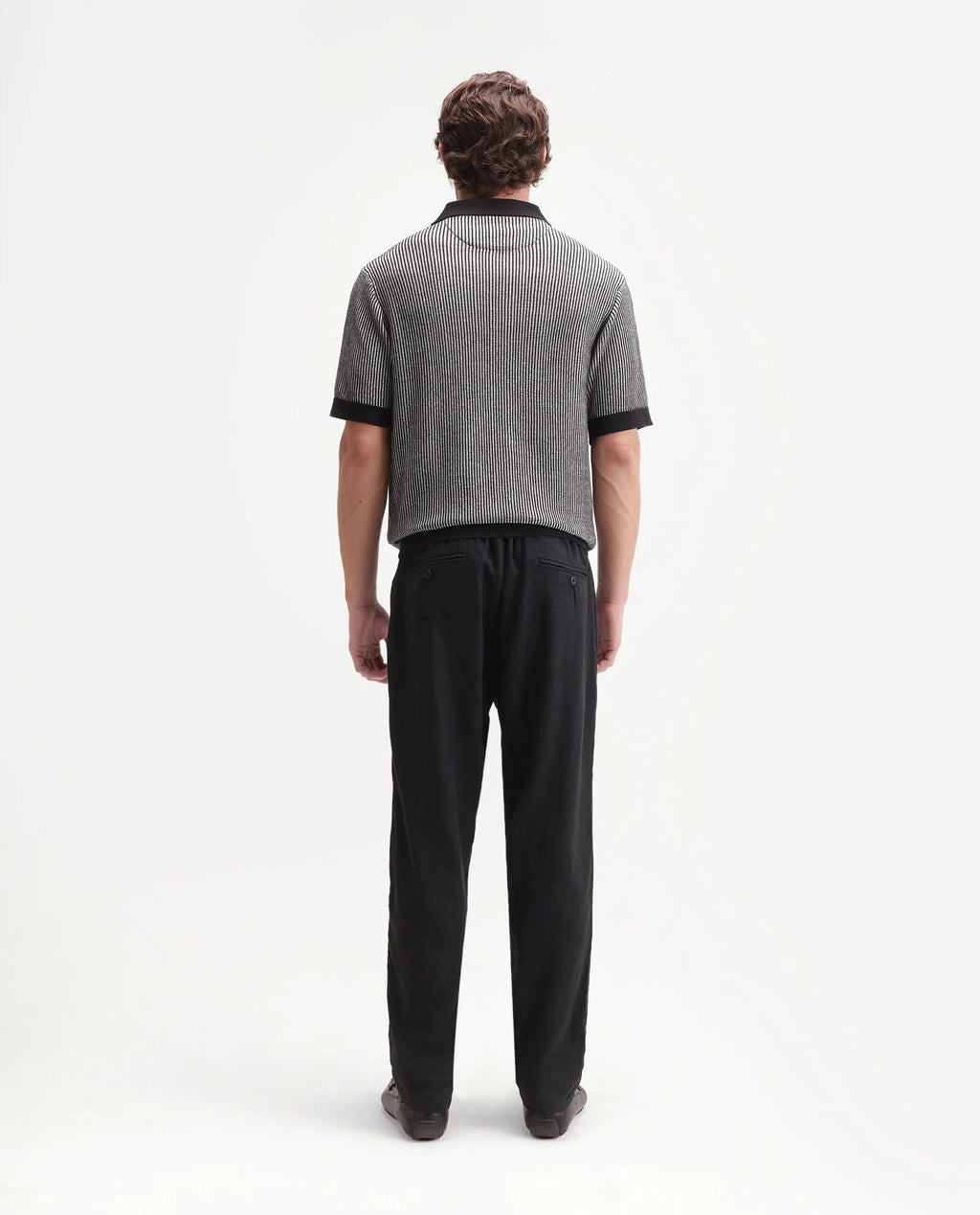 Rare Rabbit Men's Jomo-Aw26 Black Linen Blend Fabric Regular Fit Plain Trouser