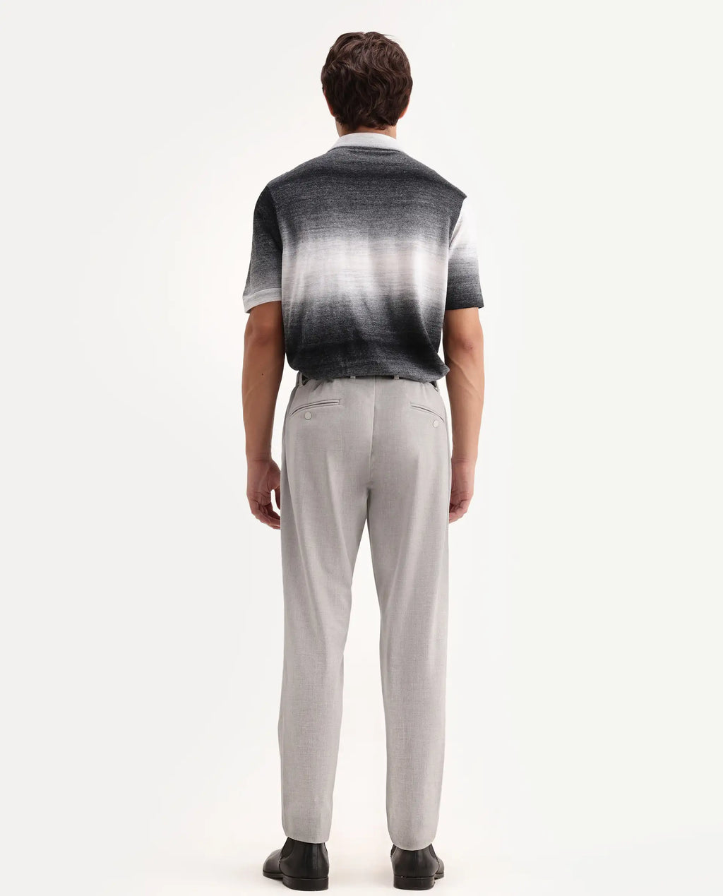 Rare Rabbit Men's Travel-Aw26 Light Grey Polyester Blend Fabric Regular Fit Plain Trouser