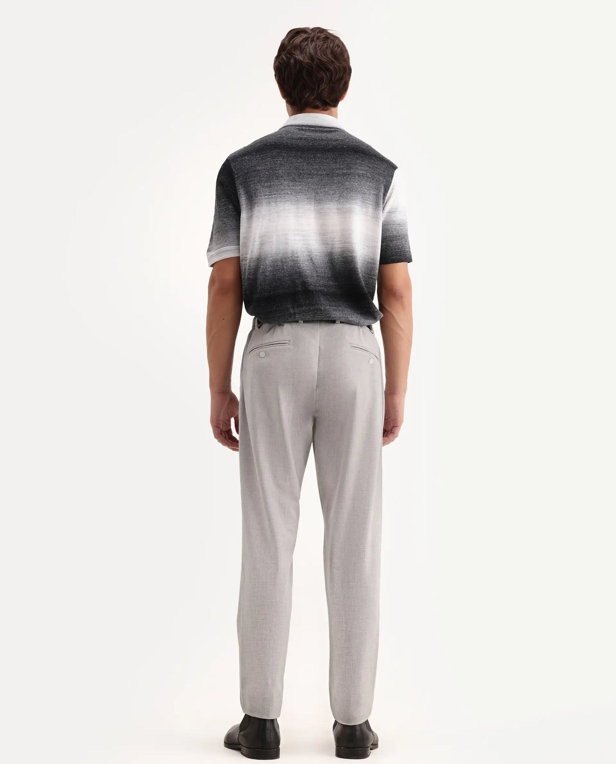 Rare Rabbit Men's Travel-Aw26 Light Grey Polyester Blend Fabric Regular Fit Plain Trouser
