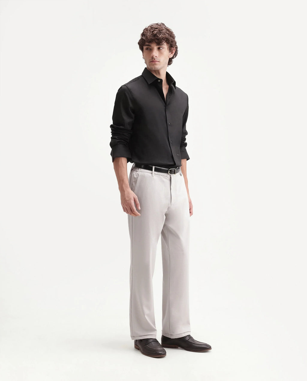 Rare Rabbit Men's Travel-W-Aw26 Beige Polyester Blend Button And Zip Regular Plain Trouser