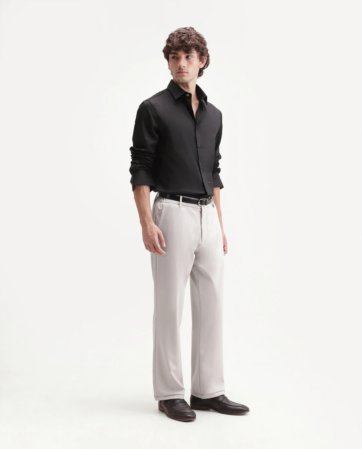 Rare Rabbit Men's Travel-W-Aw26 Beige Polyester Blend Button And Zip Regular Plain Trouser
