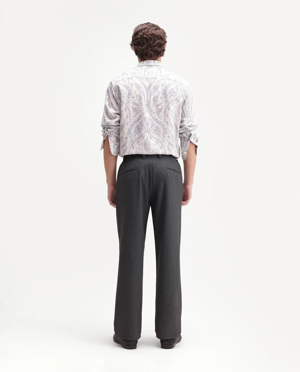 Rare Rabbit Men's Travel-Uw-Aw26 Grey Polyester Blend Button And Zip Regular Plain Trouser