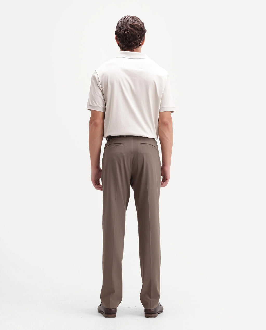 Rare Rabbit Men's Arcade-A26 Beige Polyester Blend Regular Fit Plain Trouser