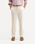 Rare Rabbit Men's Austin-A26 Off White Polyester Blend Regular Fit Plain Trouser