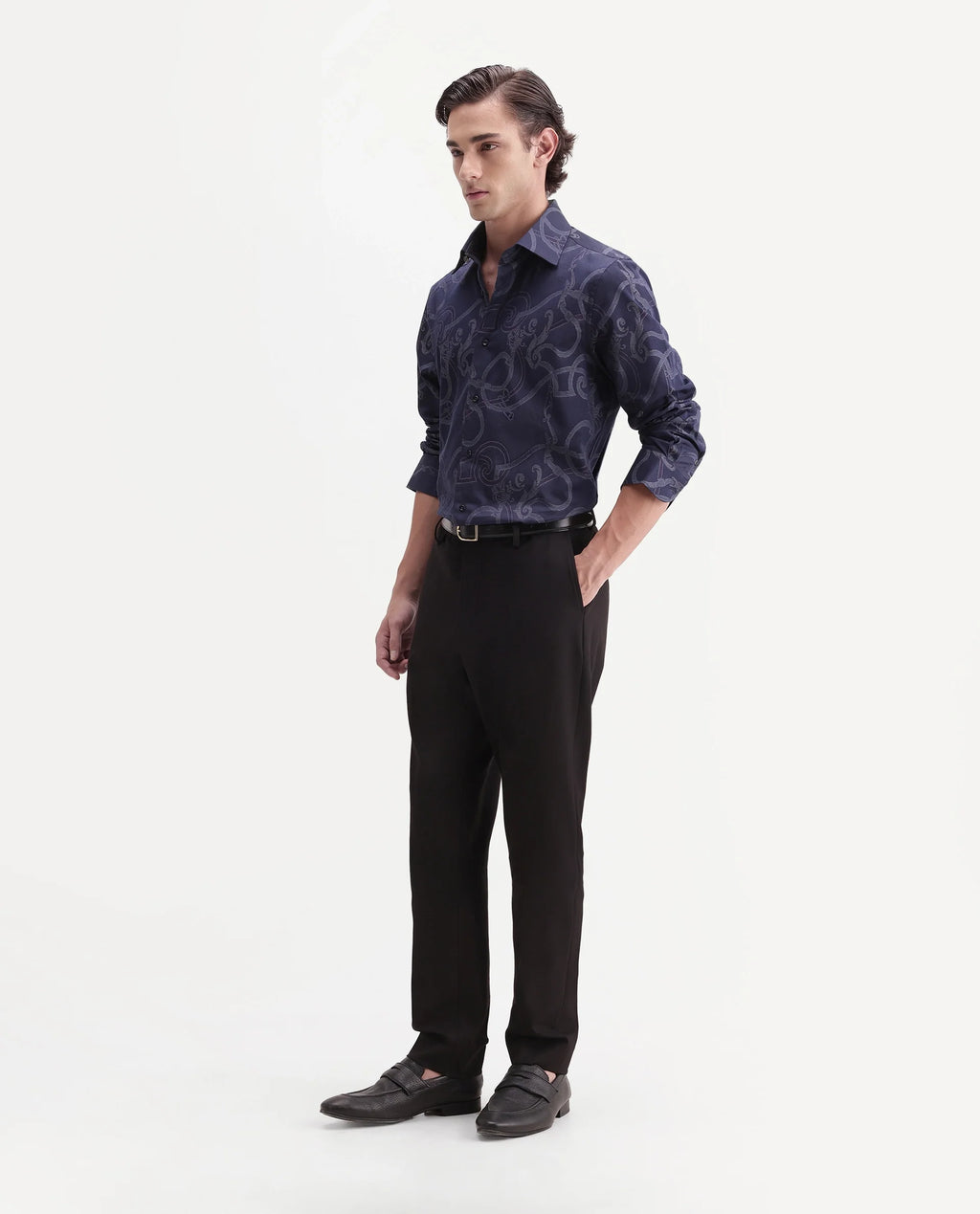 Rare Rabbit Men's Austin-A26 Dark Maroon Polyester Blend Regular Fit Plain Trouser