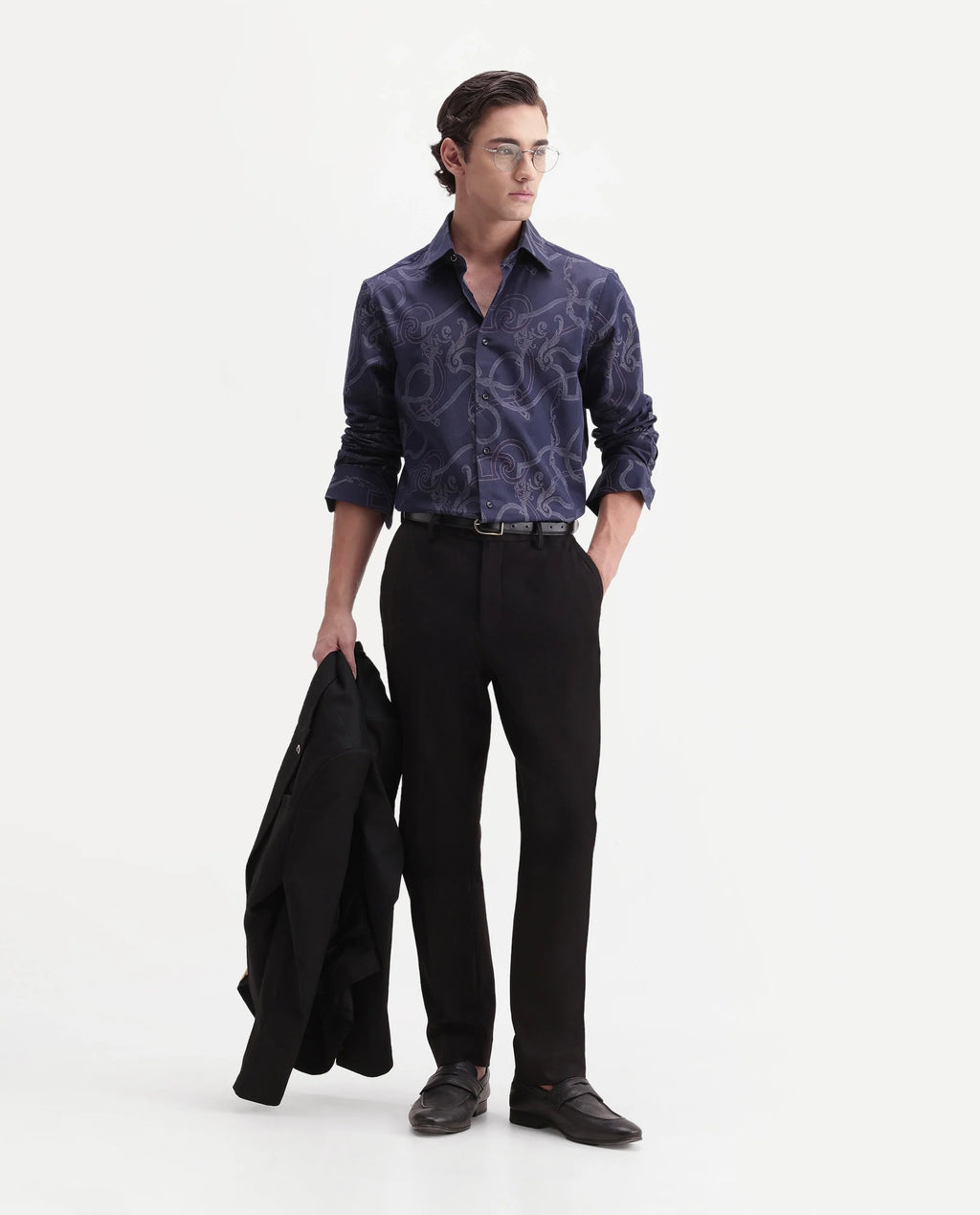 Rare Rabbit Men's Austin-A26 Dark Maroon Polyester Blend Regular Fit Plain Trouser