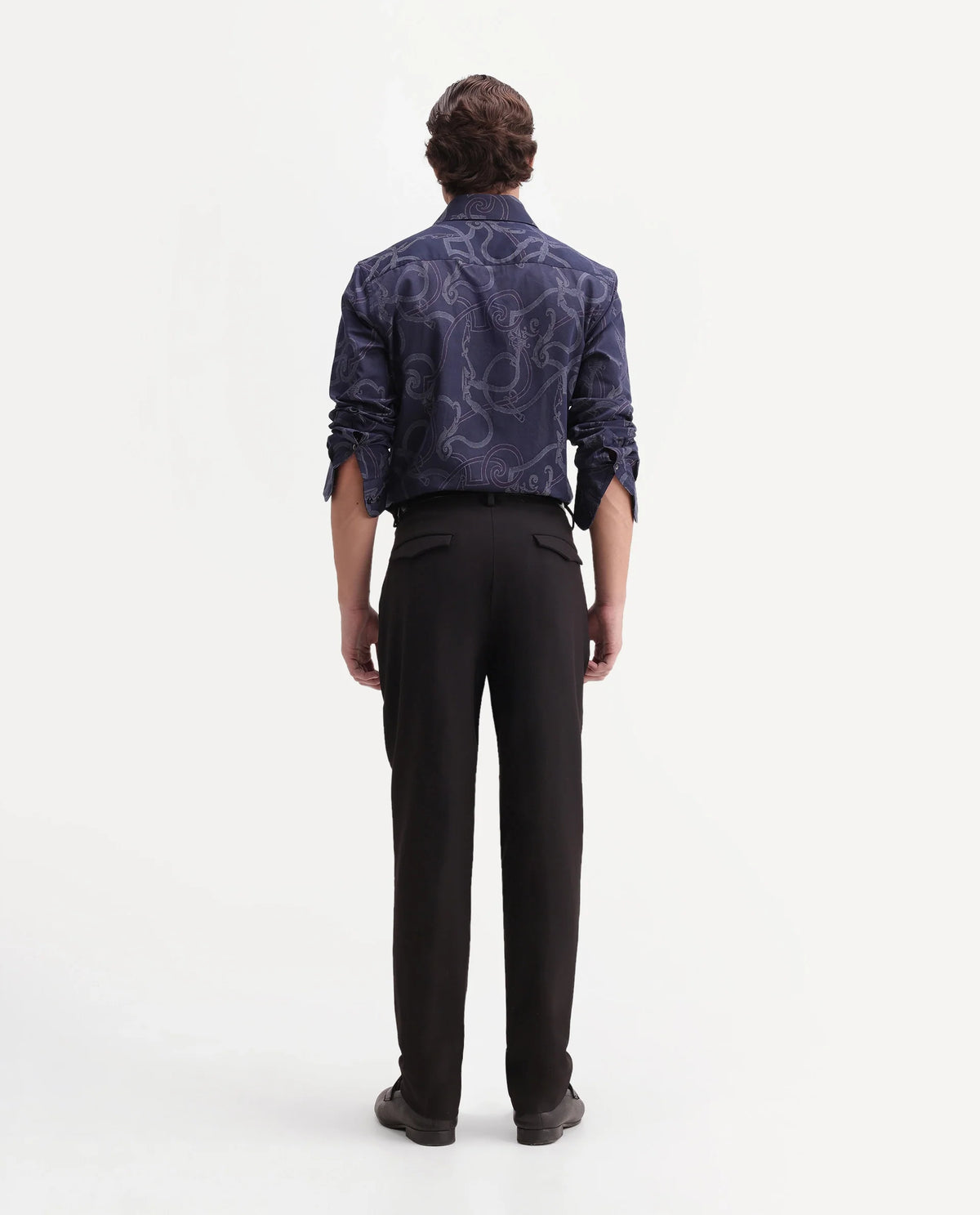 Rare Rabbit Men's Austin-A26 Dark Maroon Polyester Blend Regular Fit Plain Trouser