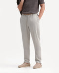 Rare Rabbit Men's Jlo-A26 Light Green Linen Blend Button And Zip Regular Striped Trouser
