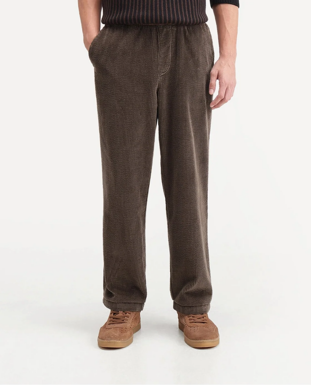 Rare Rabbit Men's Cort Light Brown Cotton Drawstring Regular Plain Trouser