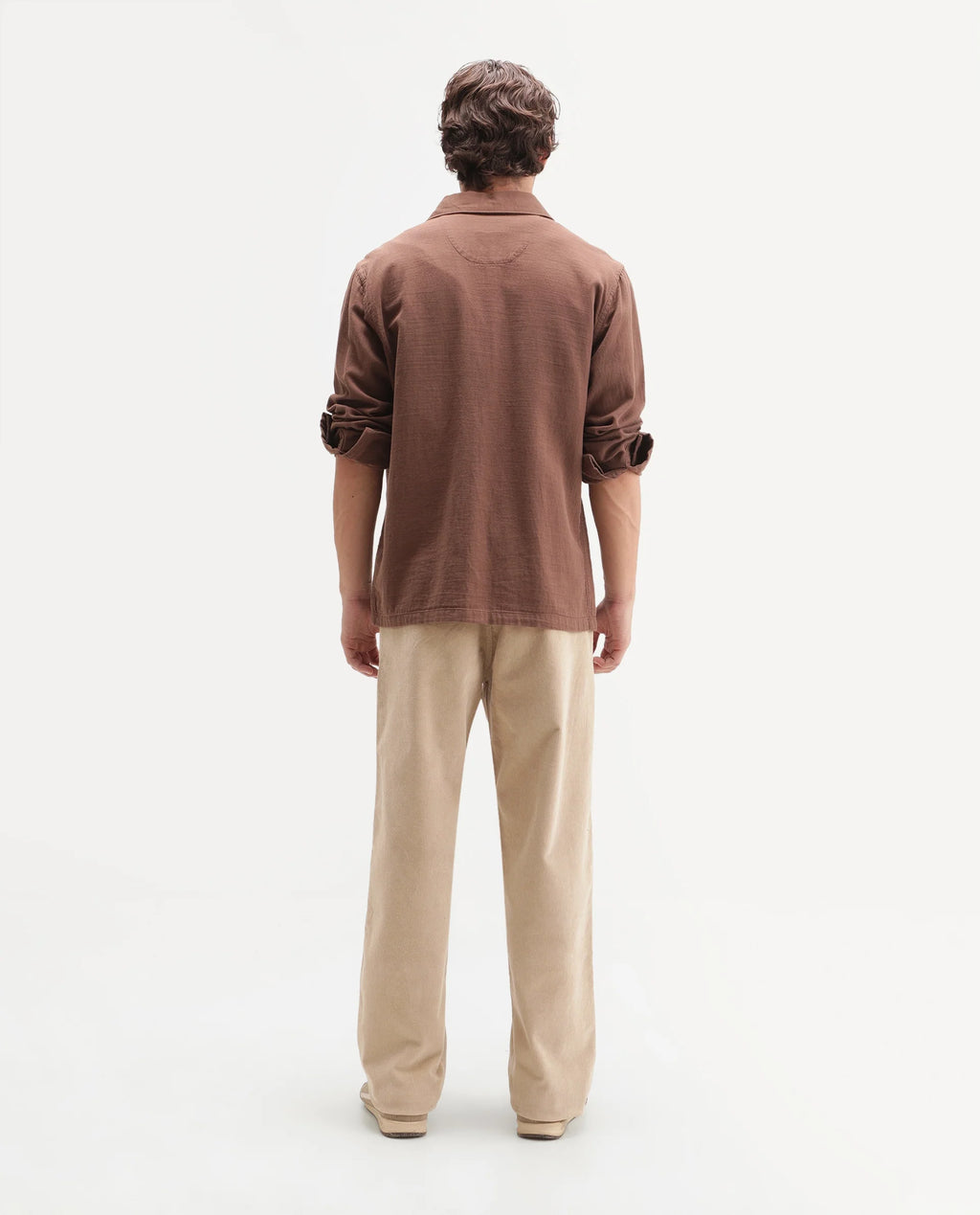 Rare Rabbit Men's Cordo Primary Off White Cotton Blend Button And Zip Regular Plain Trouser