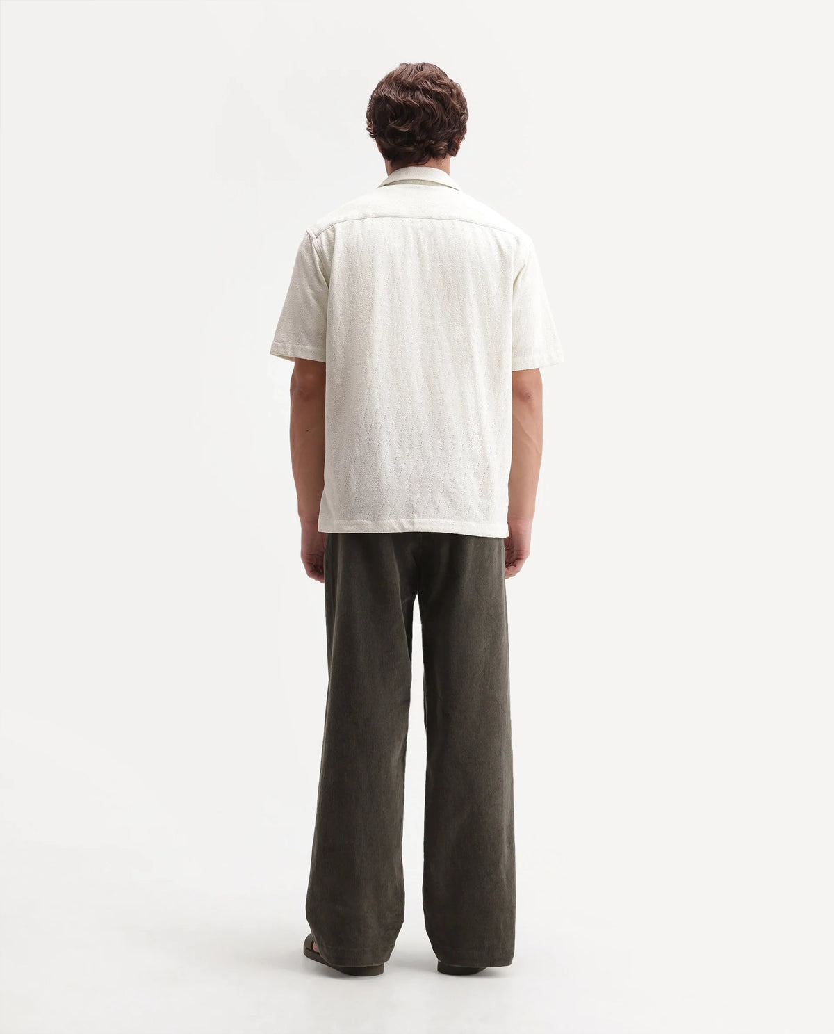 Rare Rabbit Men's Cordo Primary Olive Cotton Blend Button And Zip Regular Plain Trouser