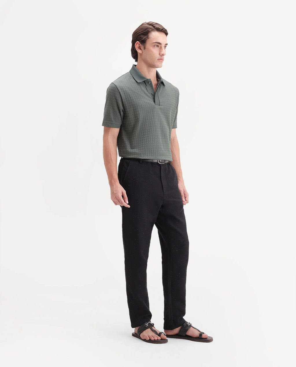 Rare Rabbit Men's Cira-B Navy Cotton Blend Button And Zip Regular Fit Plain Trouser
