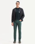 Rare Rabbit Men's Spoke-22 Green Cotton Plain Regular Fit Trouser