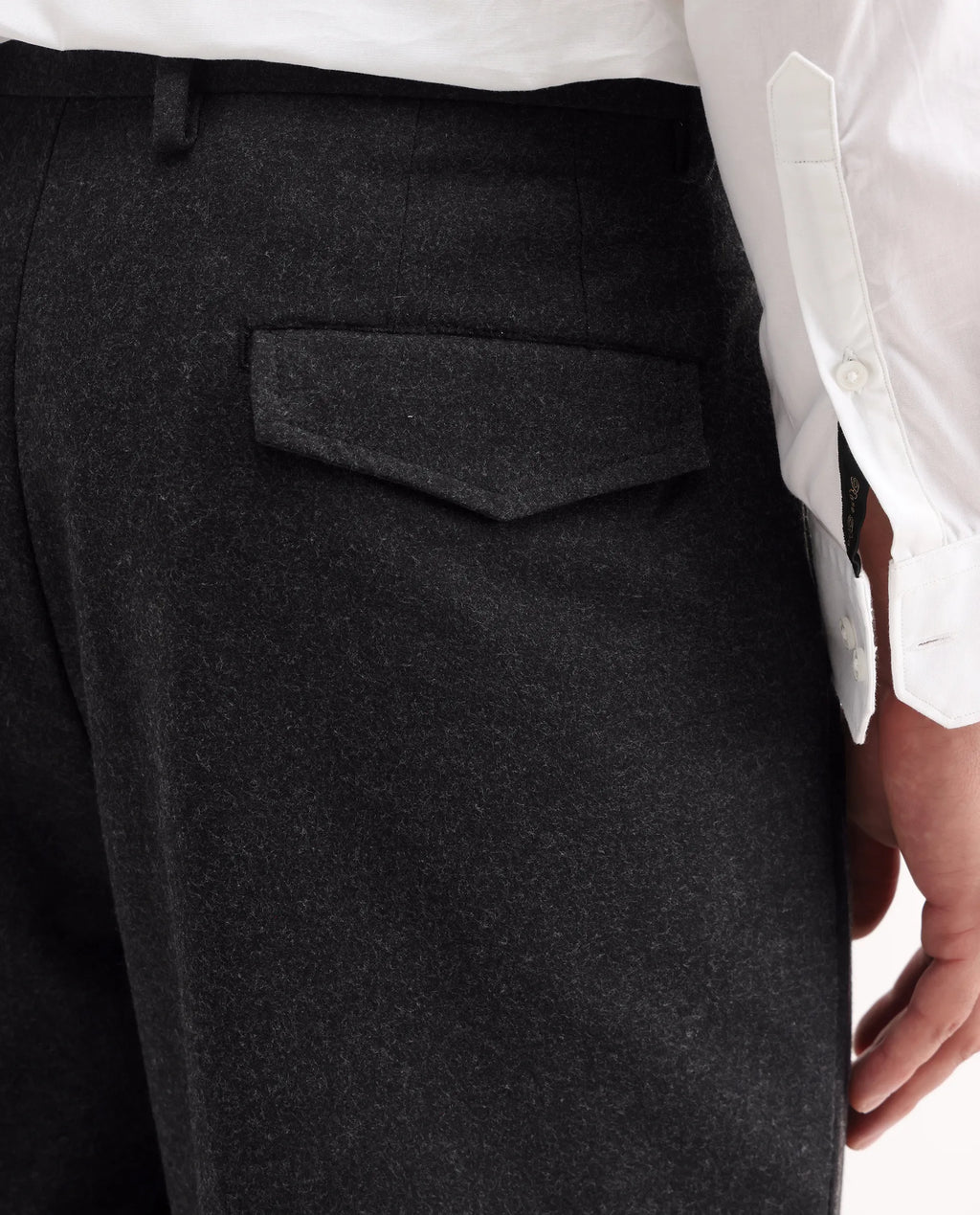 Rare Rabbit Men's Tori Black Polyester Blend Plain Relaxed Fit Trouser