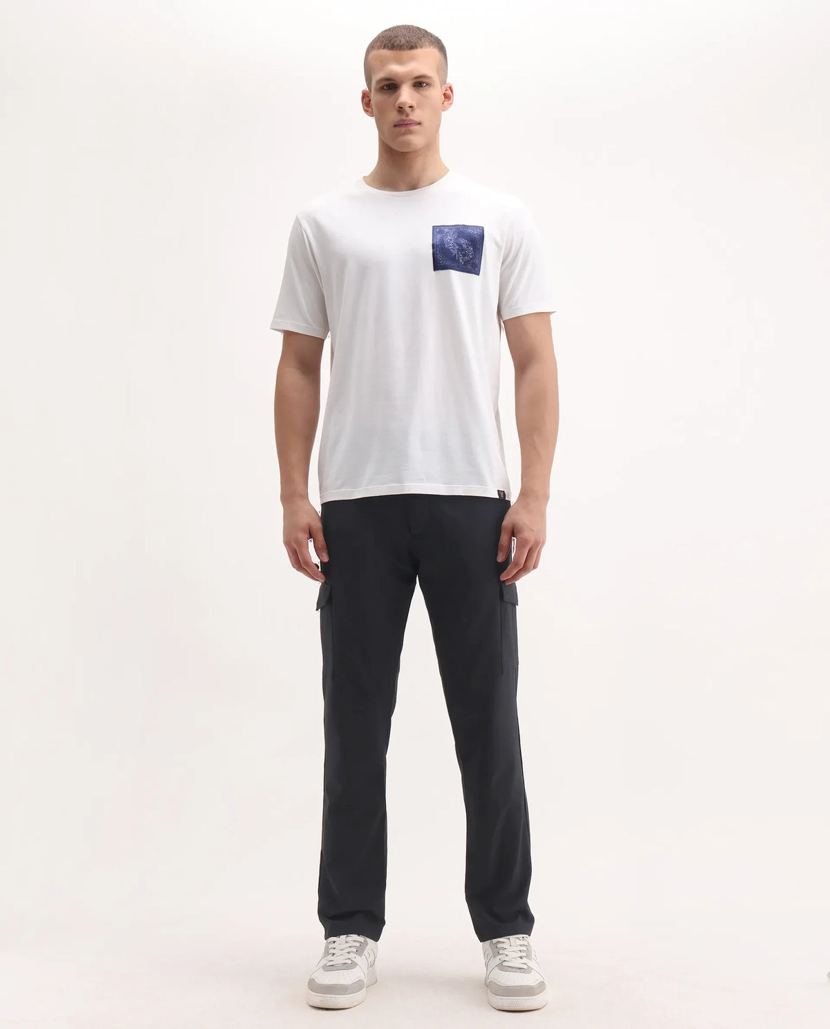 Rare Rabbit Men's Traco Black Polyester Blend Plain Regular Fit Trouser