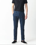 Rare Rabbit Men's Trans Navy Cotton Plain Regular Fit Trouser