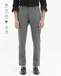 Rare Rabbit Men's Travel-24 Green Poly Viscose Lycra Fabric Blend Solid Trousers