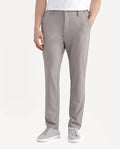 Rare Rabbit Men Travel-Stk Dark Beige Polyester Fabric Button And Zip Closure Closure Plain Trouser