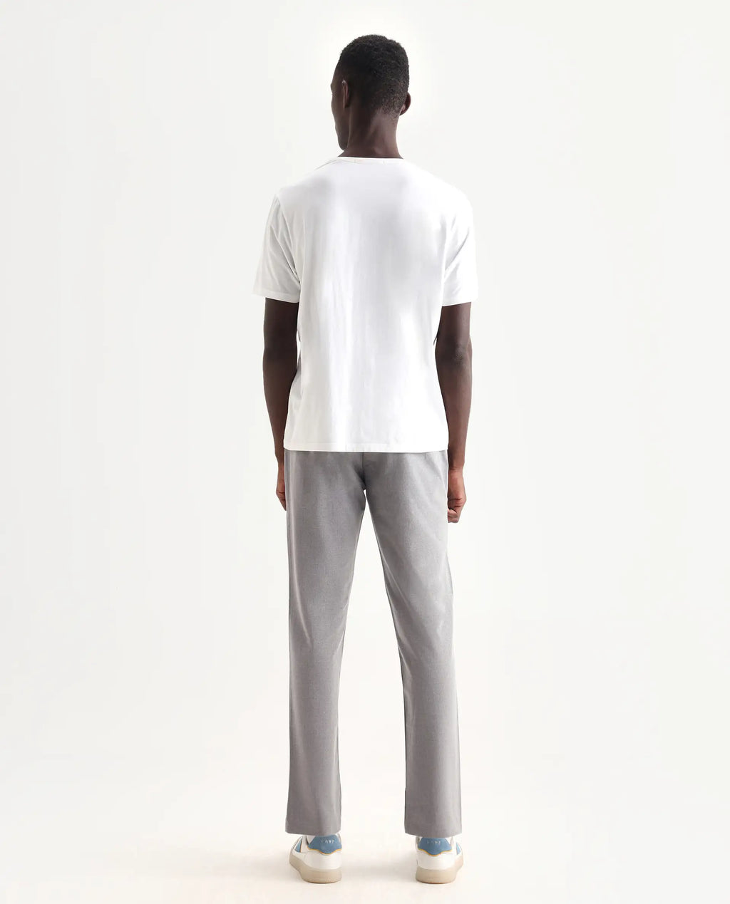 Rare Rabbit Men's Travel-24 Grey Poly Viscose Lycra Fabric Blend Solid Trousers