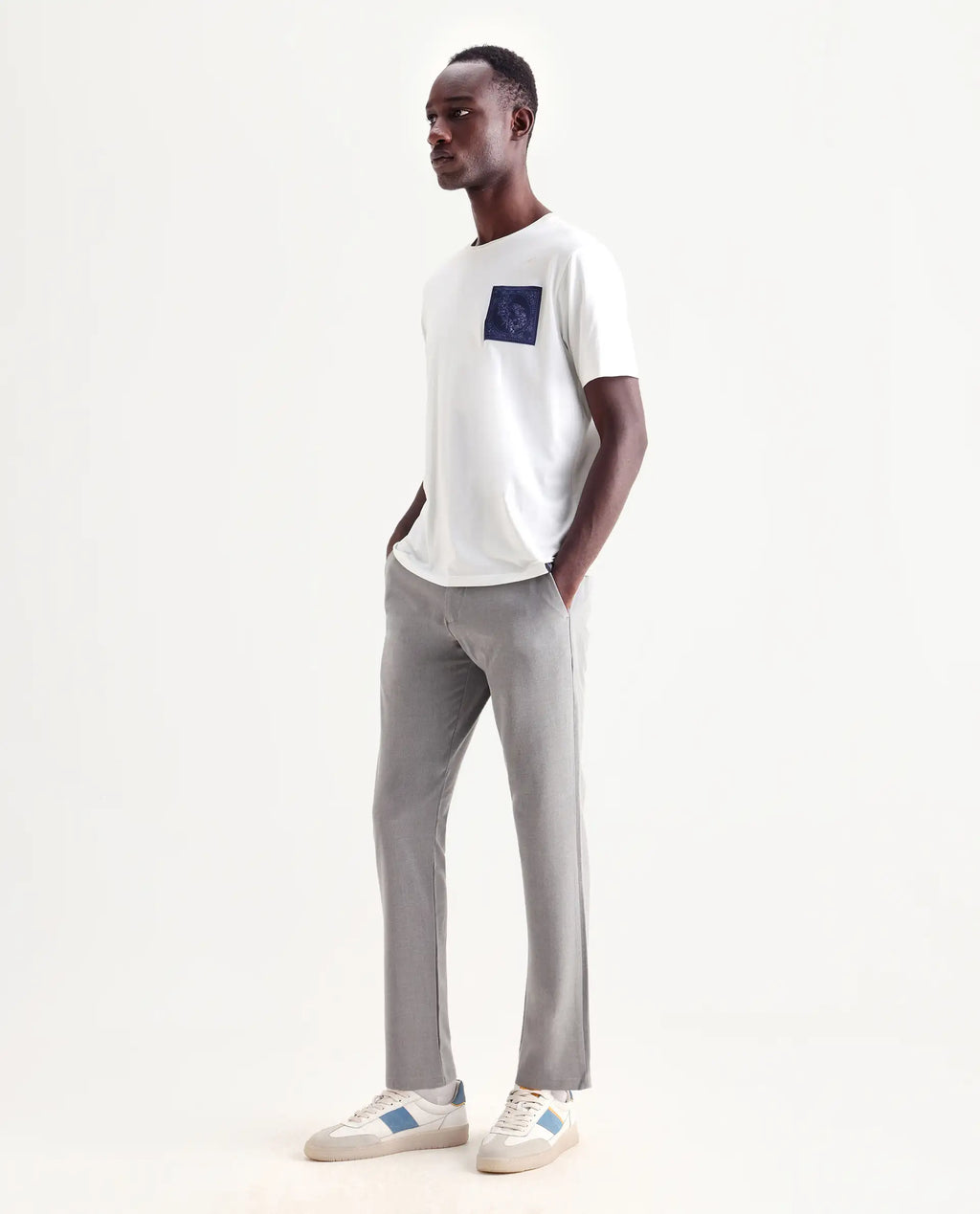 Rare Rabbit Men's Travel-24 Grey Poly Viscose Lycra Fabric Blend Solid Trousers