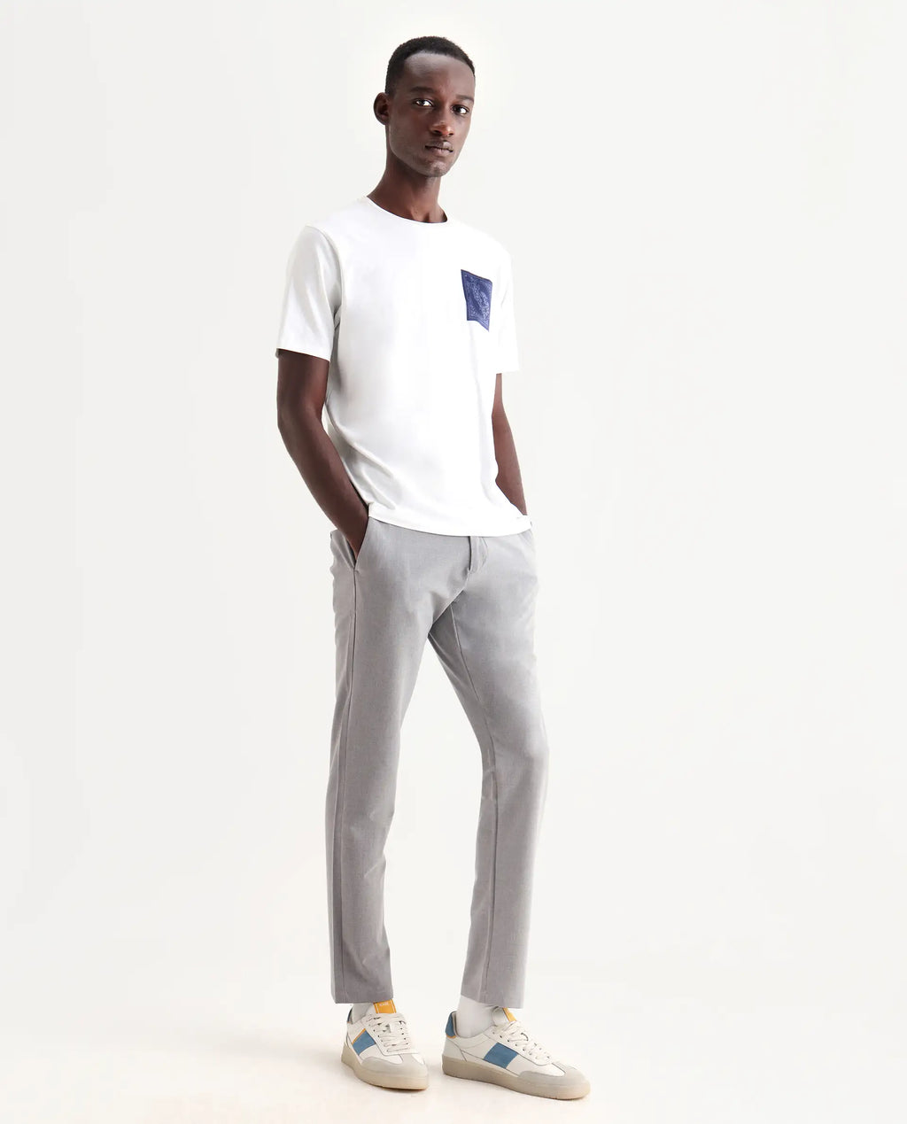 Rare Rabbit Men's Travel-24 Grey Poly Viscose Lycra Fabric Blend Solid Trousers