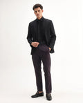 Rare Rabbit Men's Travel-Aw25 Dark Maroon Polyester Blend Plain Regular Fit Trouser