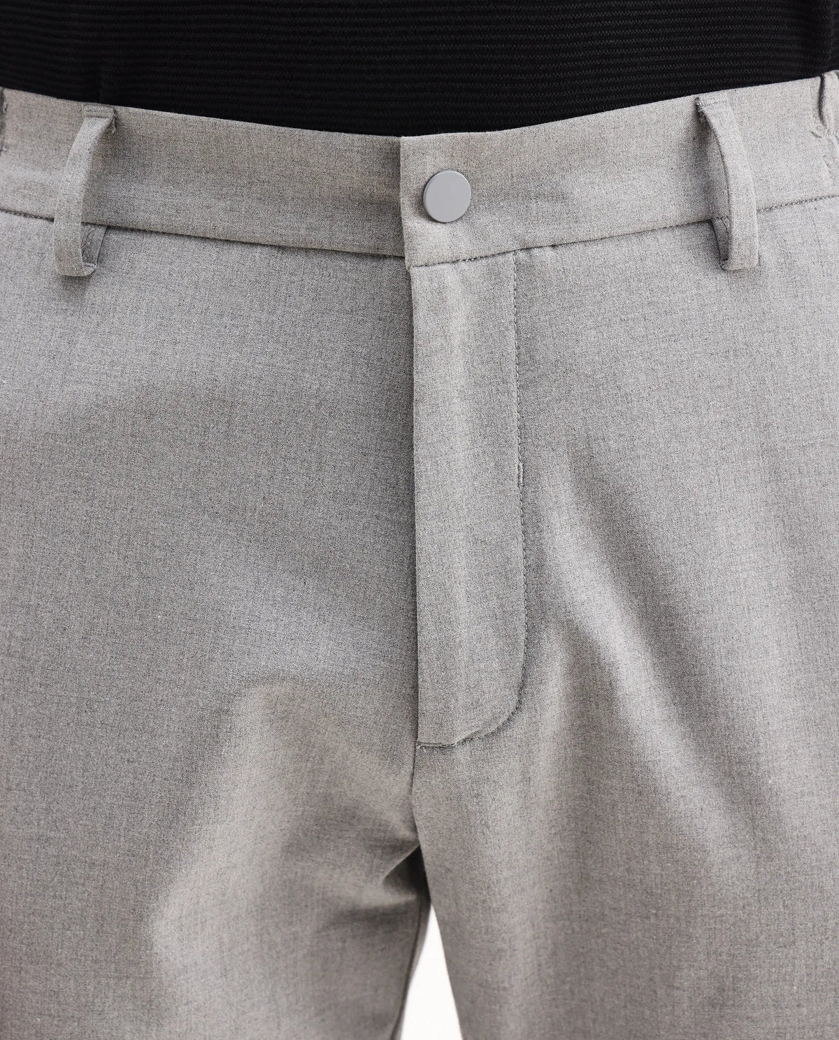 Rare Rabbit Men's Travel-Aw25 Light Grey Polyester Blend Plain Regular Fit Trouser