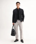Rare Rabbit Men's Travel-Aw25 Light Beige Polyester Blend Plain Regular Fit Trouser