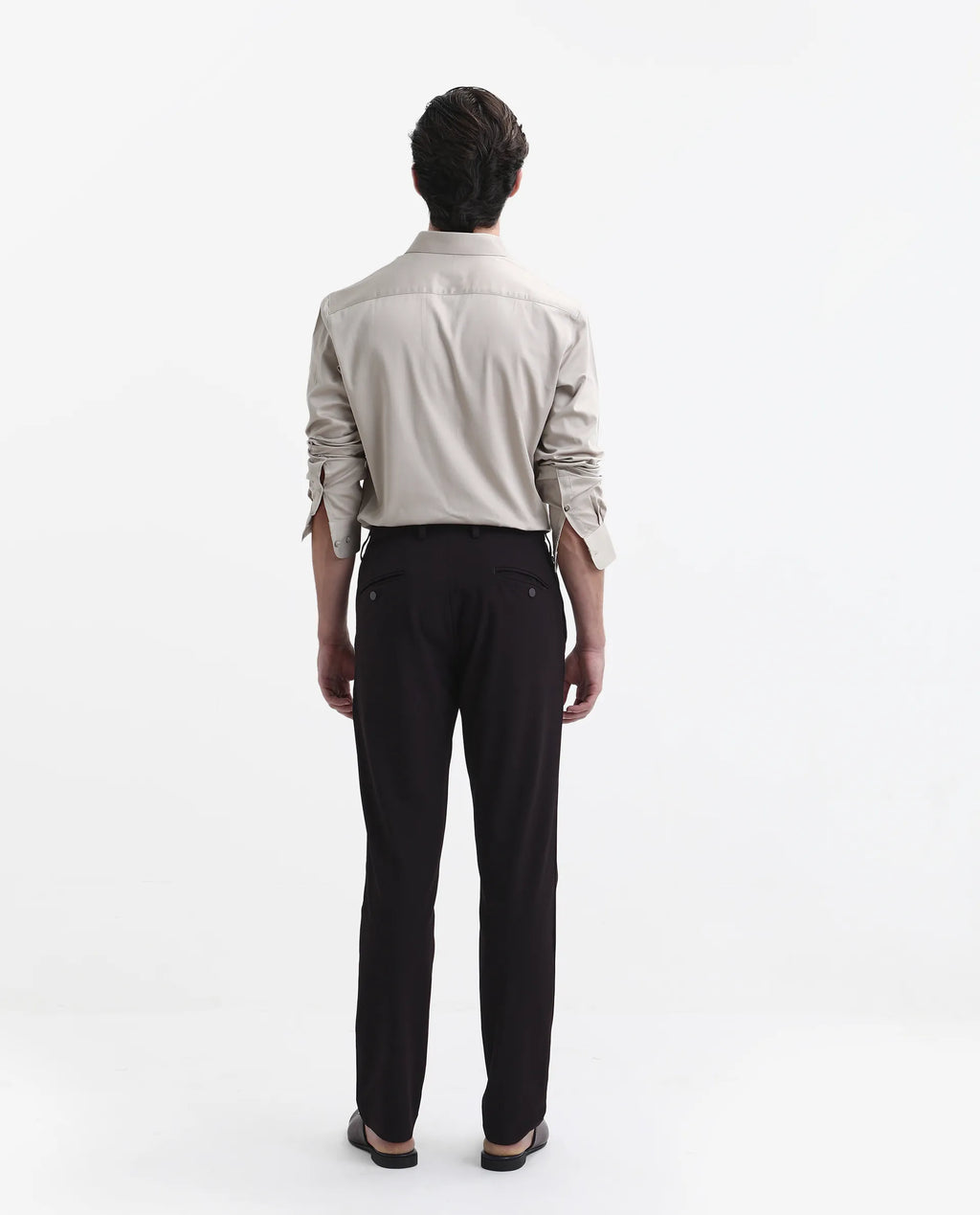 Rare Rabbit Men's Travel-Stk Maroon Polyester Blend Plain Regular Fit Trouser
