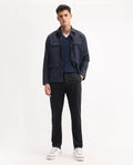 Rare Rabbit Men's Trello Black Cotton Blend Plain Regular Fit Trouser