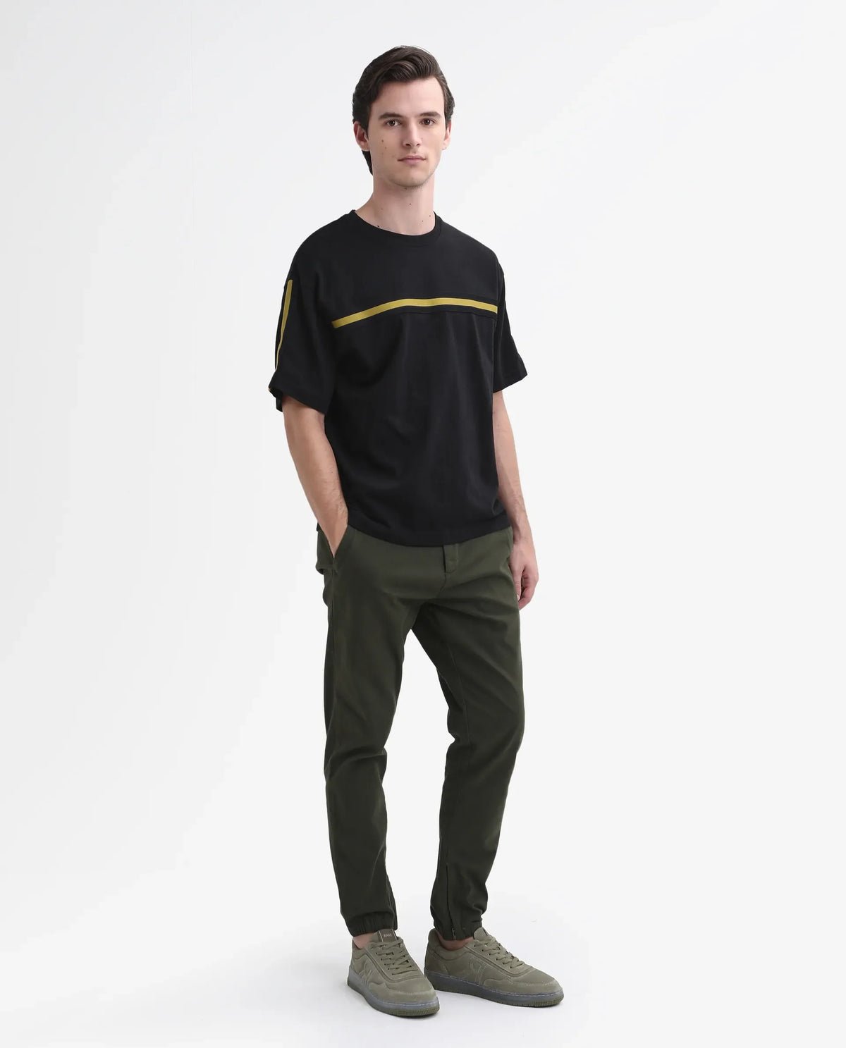 Rare Rabbit Men's Zade - Olive Linen Blend Plain Regular Fit Trouser