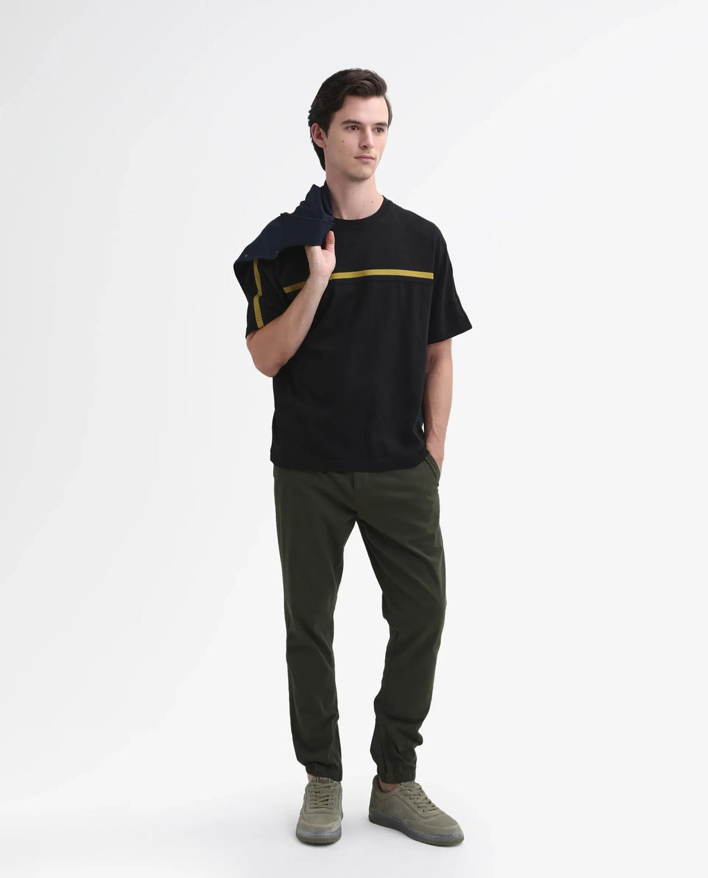Rare Rabbit Men's Zade - Olive Linen Blend Plain Regular Fit Trouser