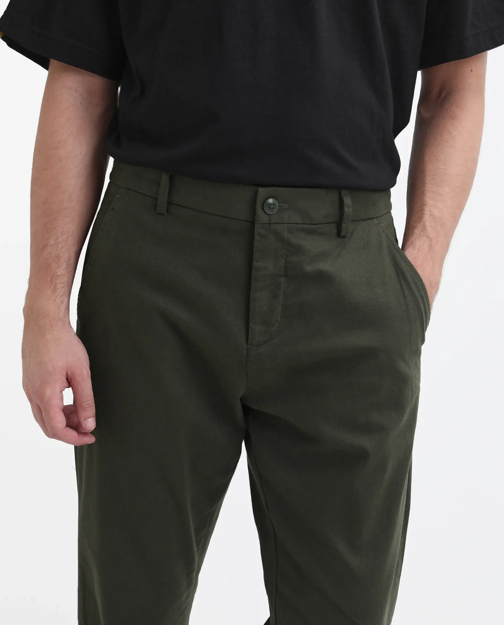 Rare Rabbit Men's Zade - Olive Linen Blend Plain Regular Fit Trouser