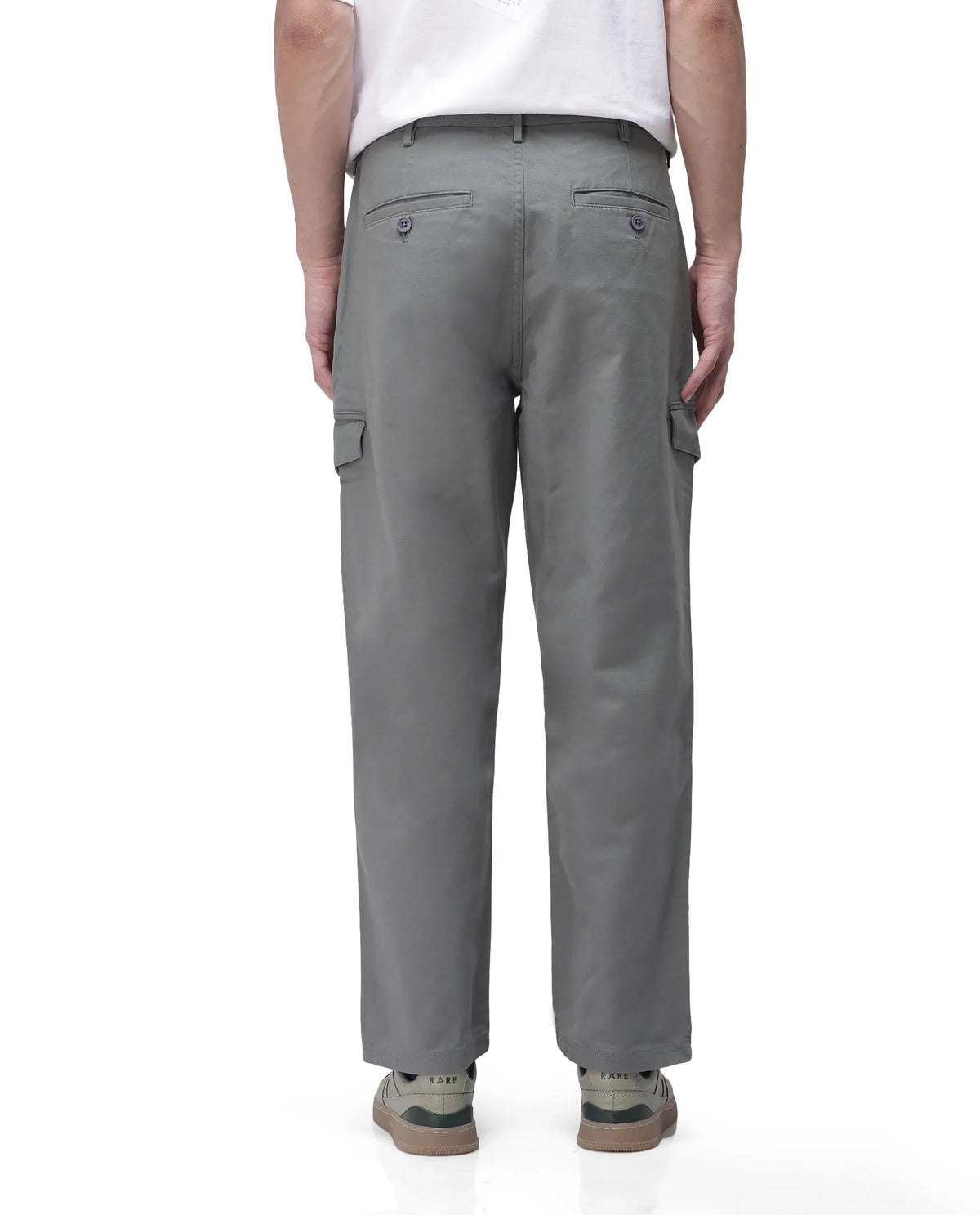 Rare Rabbit Men's Zipo Dark Green Cotton Plain Regular Fit Trouser