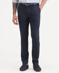 Rare Rabbit Men's Arcade-Ss26 Navy Polyester Blend Fabric Regular Fit Plain Trouser