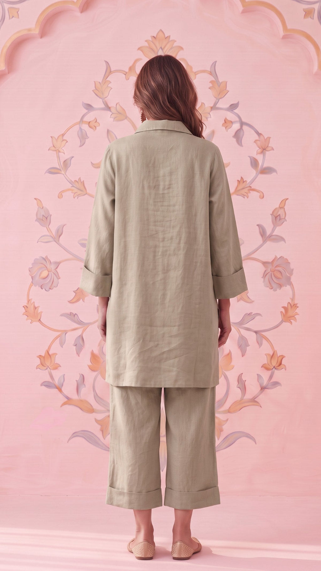 Dusky Beige Linen Co-ord Set