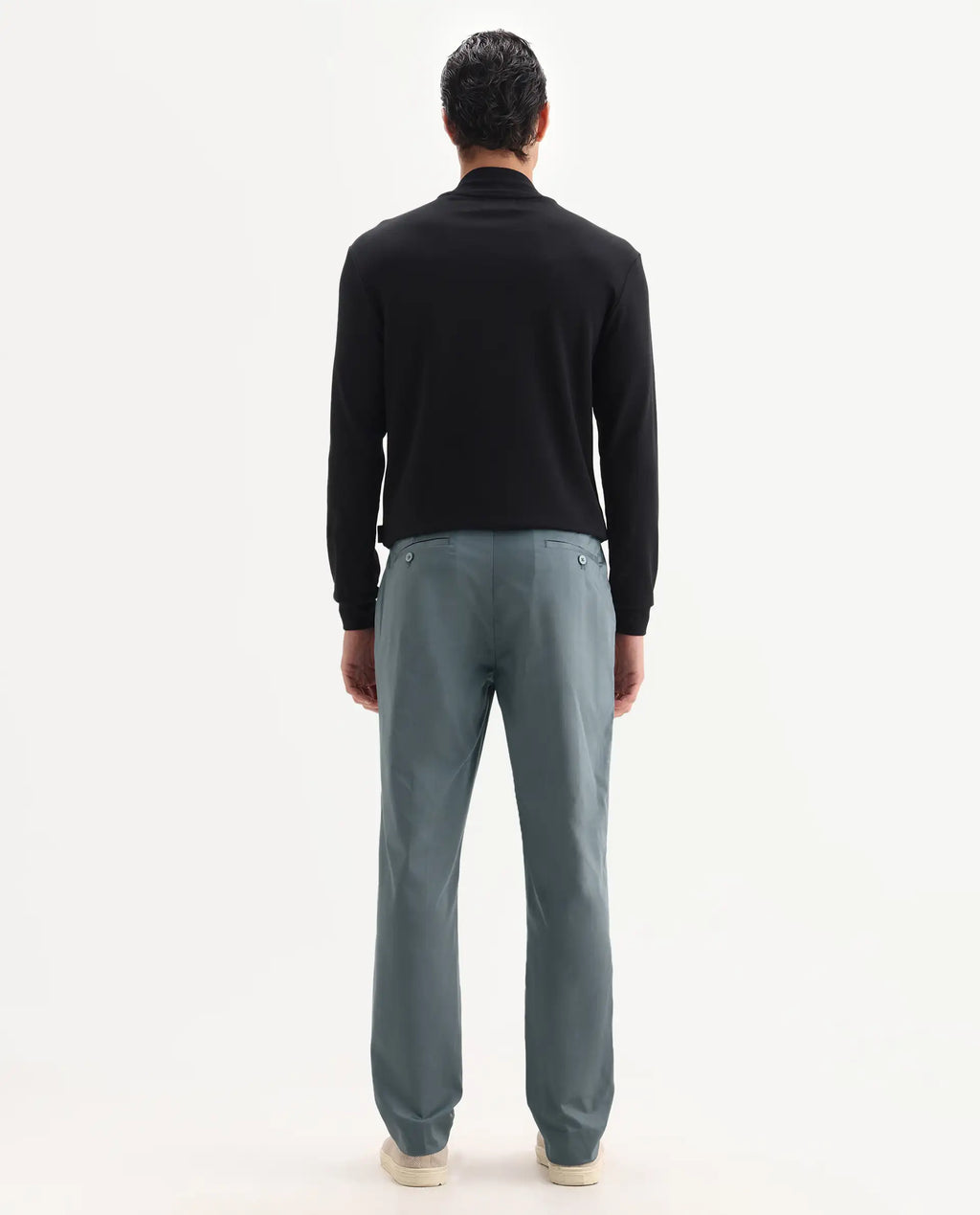 Rare Rabbit Men's Comotel Grey Linen Blend Plain Regular Fit Trouser