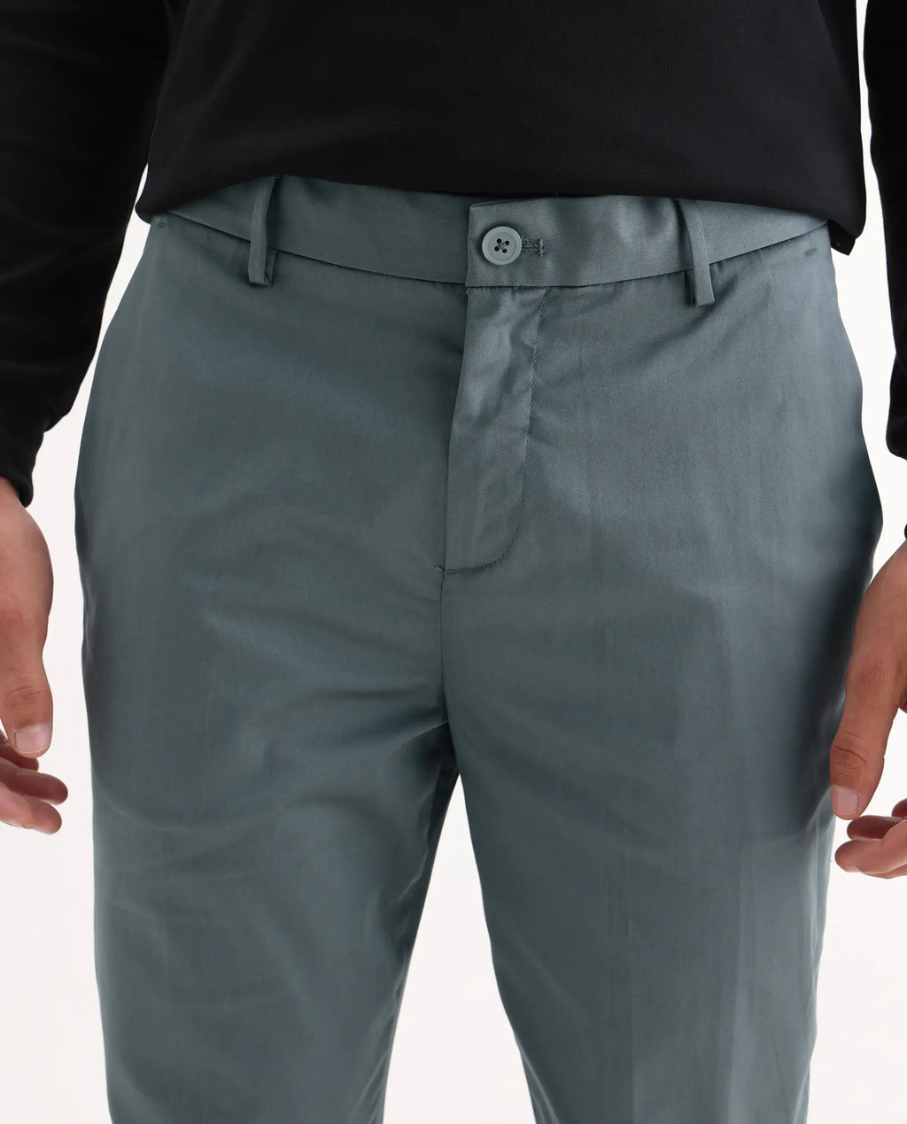 Rare Rabbit Men's Comotel Grey Linen Blend Plain Regular Fit Trouser