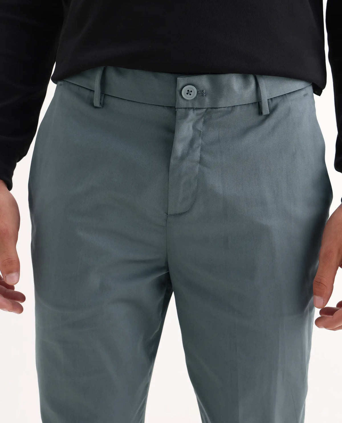 Rare Rabbit Men's Comotel Grey Linen Blend Plain Regular Fit Trouser