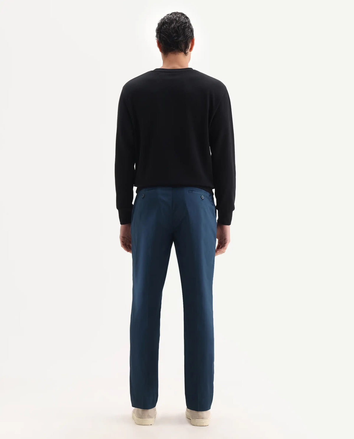 Rare Rabbit Men's Comotel Teal Linen Blend Plain Regular Fit Trouser