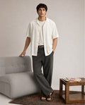 Rare Rabbit Men's Cordo Primary Olive Cotton Blend Button And Zip Regular Plain Trouser