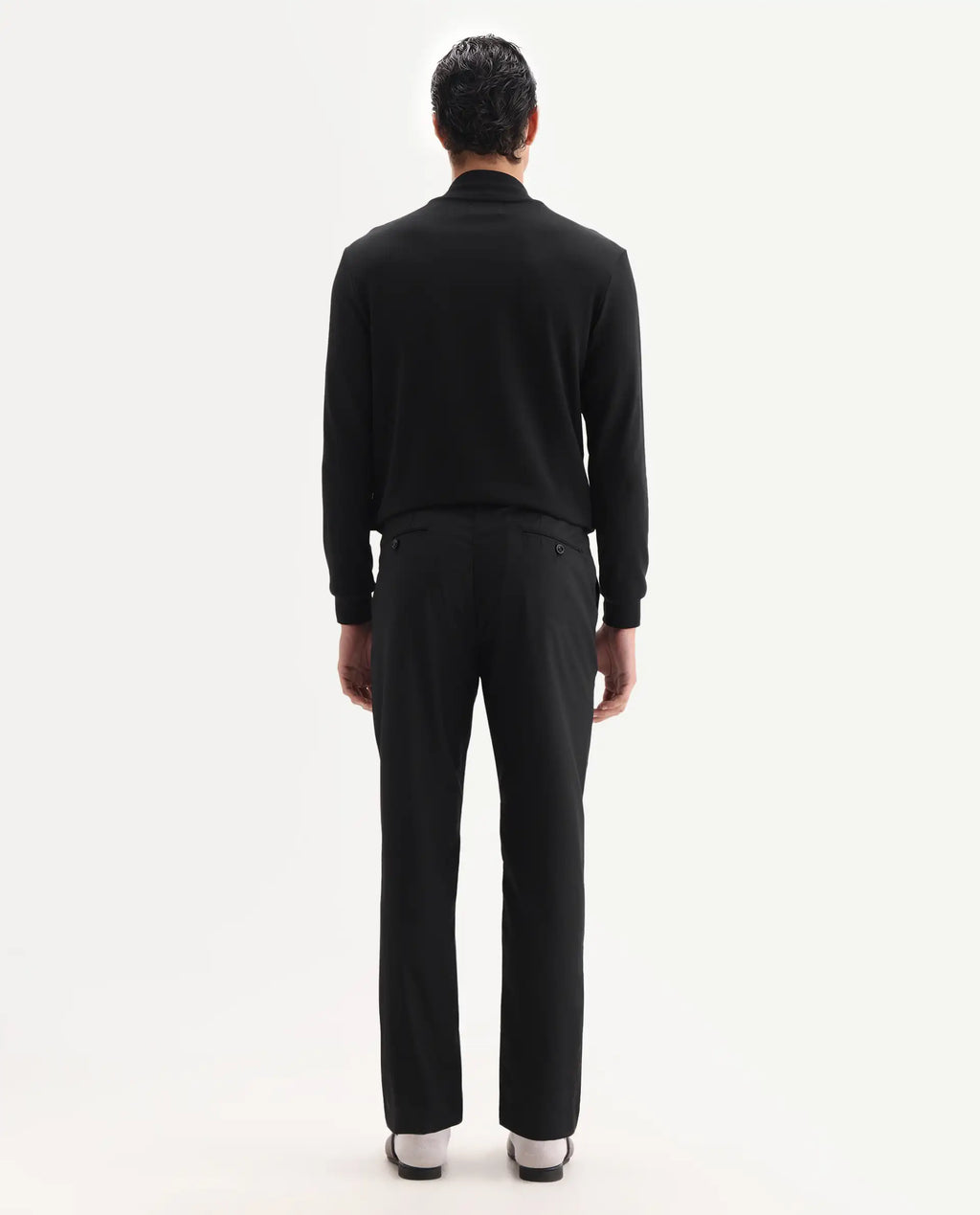 Rare Rabbit Men's Ital Black Viscose Blend Plain Regular Fit Trouser